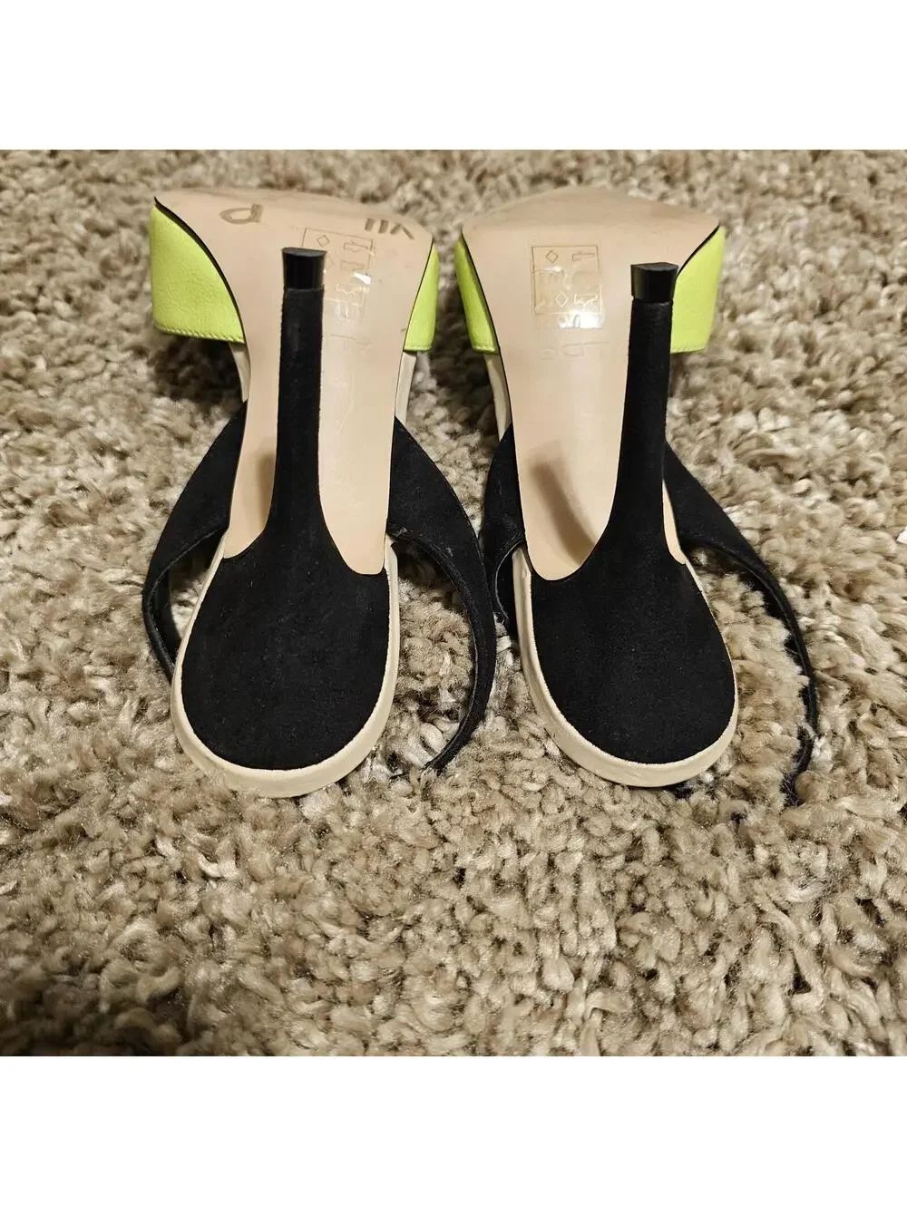 Aldo Lime Leather Pointed Toe Slingback Stilleto - sz 8 - Picture 4 of 6